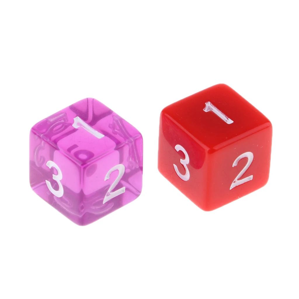20pcs 6 Sided Dice Set With Numbers Party Table Game Kids Math Practice Multi-color Translucent Polyhedral Dice Bulk for Family