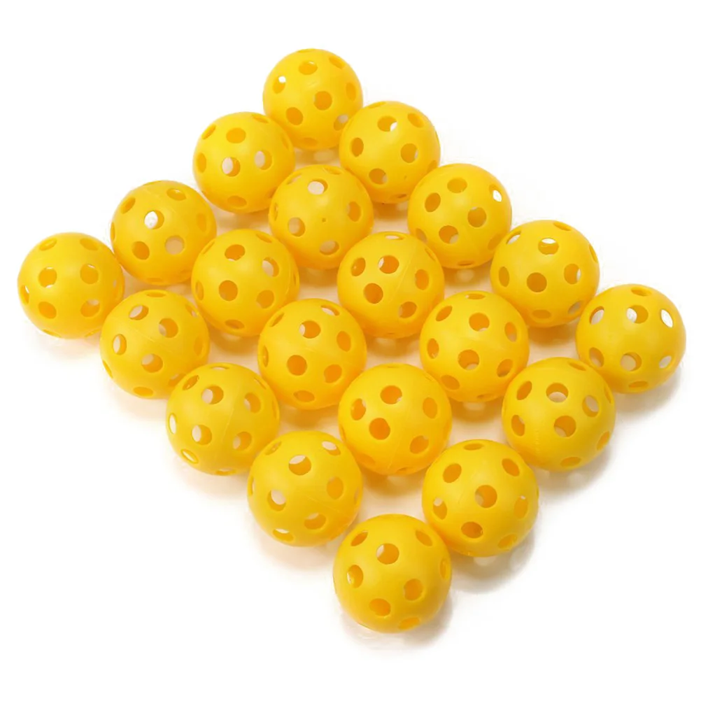 

20pcs Air Flow Hollow Golf Balls for Golf Practice (Yellow)