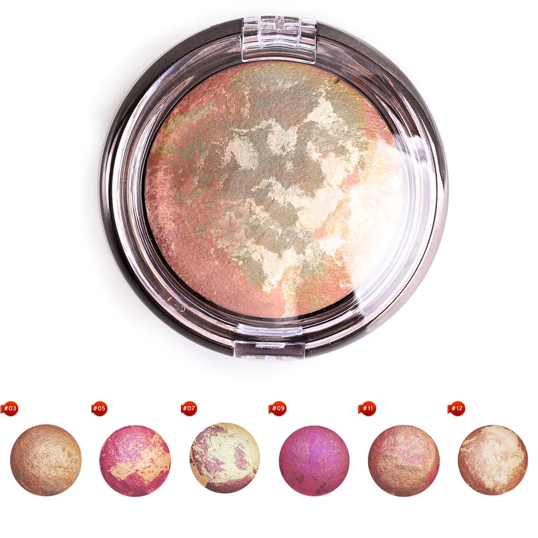 

Shimmer Bronzer Highlight Powder Blush Palette Makeup Stardust-Multi Silky Smooth Mineral Baked Cheek Color Blusher