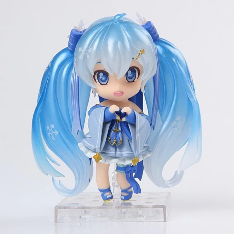 

Snow miku Anime cute model figure Hatsune Miku 10cm action Nendoroid figures toy Christmas gift