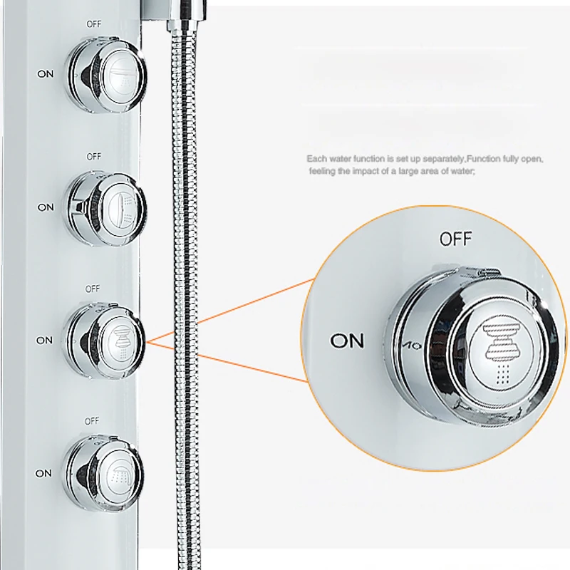 Белая душевая панель настенное крепление спа Массажная душевая головка для ванной душевой кран колонка 4 ручки Душевые системы смеситель кран