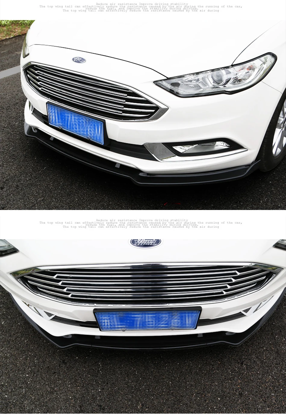 Высокое качество передний бампер спойлер для Ford Fusion 18 PP Пластик 3 шт./компл. передней губы подбородка бампер Bodykits Углеродная сажа Цвет