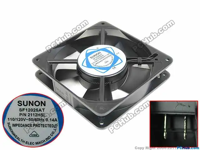 SUNON SF12025AT P/N:2122HSL AC 220 240V 0.10AMP 120X120X25mm Вентилятор охлаждения сервера|square fan|server