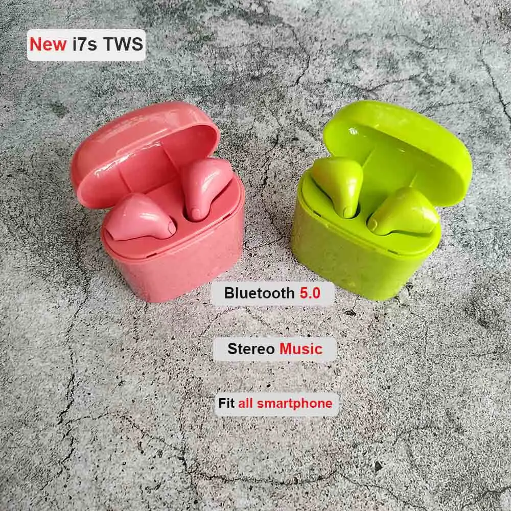 

Bluetooth Earphone i7s TWS Wireless Headsets Stereo Earbud Headset With Charging Mic For All Smart Phone