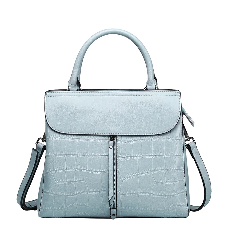 

LUODUN 2018 Fashionable Front New Leather Handbags Spring Summer Europe and America Fashion Stone Pattern Shoulder Messenger Bag