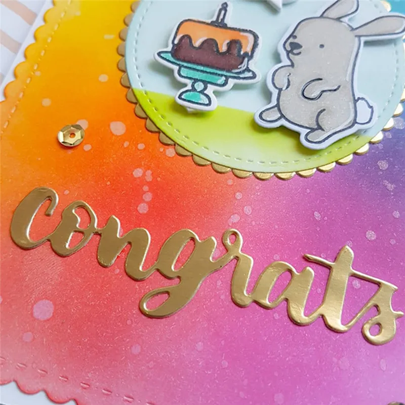 GJCrafts Congrats Letter Dies Word Metal Cutting for Card Making Scrapbooking Embossing Cuts Paper Stencil New 2019 | Дом и сад