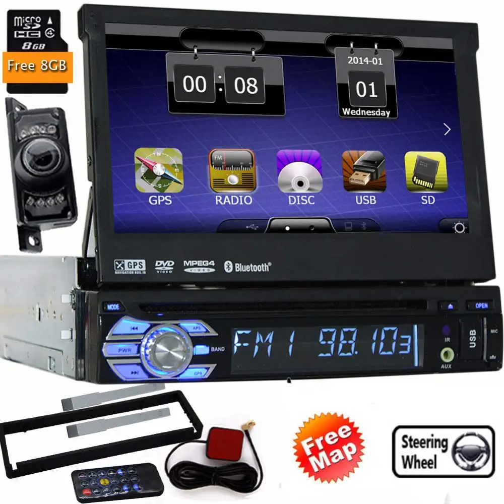 one Din Car Electronic PC Cassette tape DVD Player GPS Navigation In