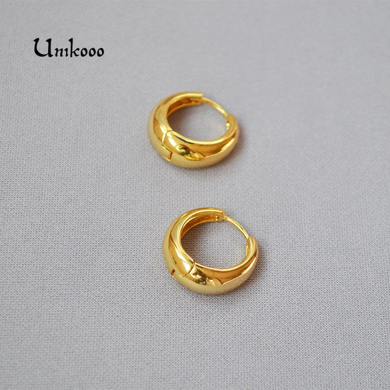 

Vintage Gold Color Chunky Earrings for Women New Fashion Earrings Round Statement Gold Metal Pendant Jewelry