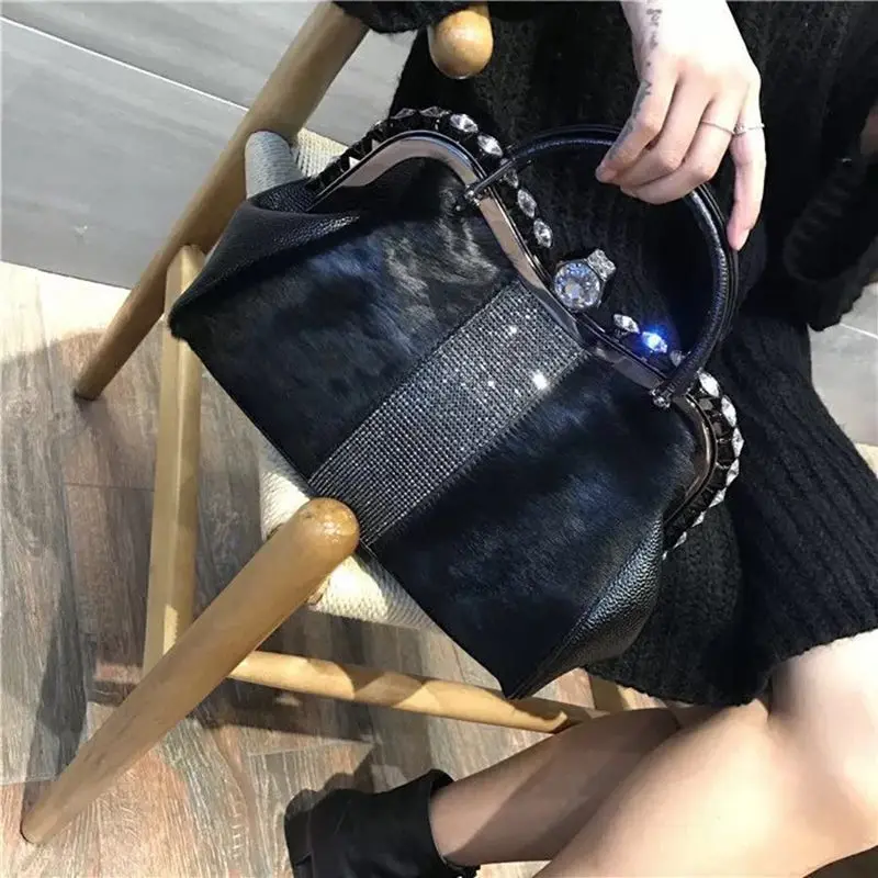 Goede Fashion Design Leer Bont Soft Real Leather Vrouwen Handtas Twee Stukken Vrouwelijke Schoudertas Meisjes Messenger Bag Casual Vrouwen tas