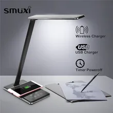 Multifunction Table Desk LED Lamp Qi Wireless Charging Pad Cell Phone Charger Holder Stand Foldable Desktop Light for iPhone X8