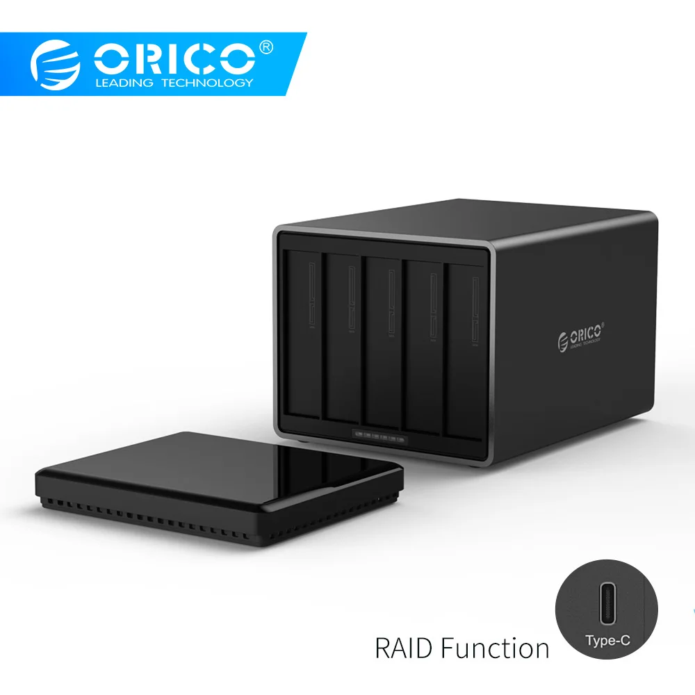 ORICO 5-Bay Magnetic 2.5/'/' 3.5/'/' Type-C HDD Case 50TB Hard Drive Enclosure lot