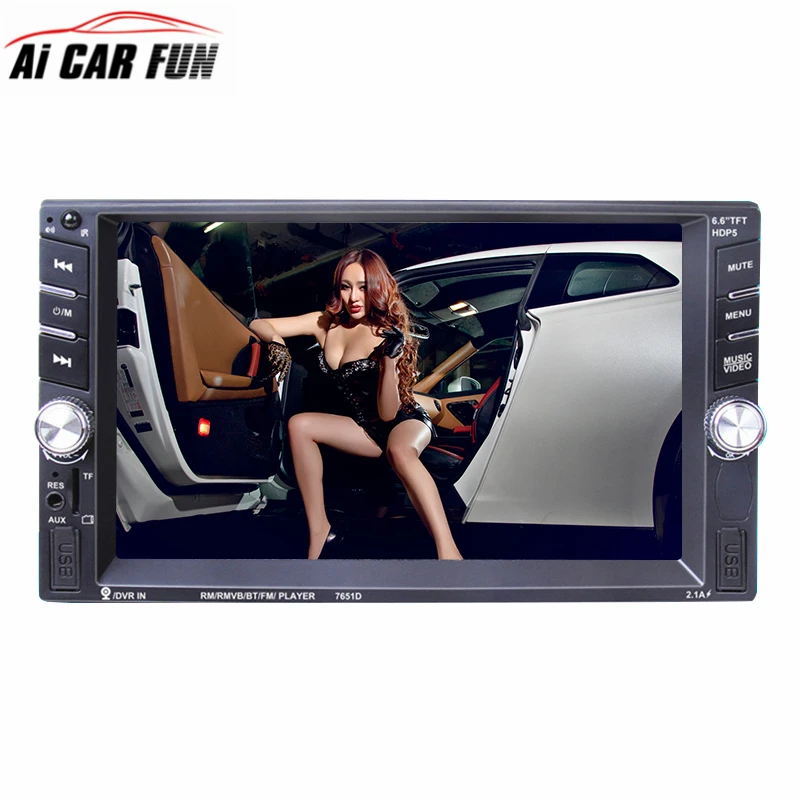 

2 din Car Radio Player Autoradio 6.6'HD Touch Screen Bluetooth Rear View Camera Stereo FM/MP3/MP5/Audio/USB Auto Electronics