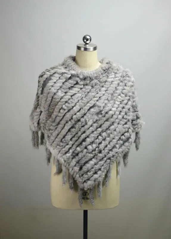 Шаль из кроличьего меха с кисточками черного цвета.LX00419|shawl cotton|shawl designshawl pashmina |