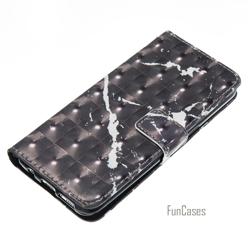 Leather Wallet Flip Marble Case For Samsung Galaxy S8 Phone Cover Accessory Black For sansung samsun sumsung sumsang