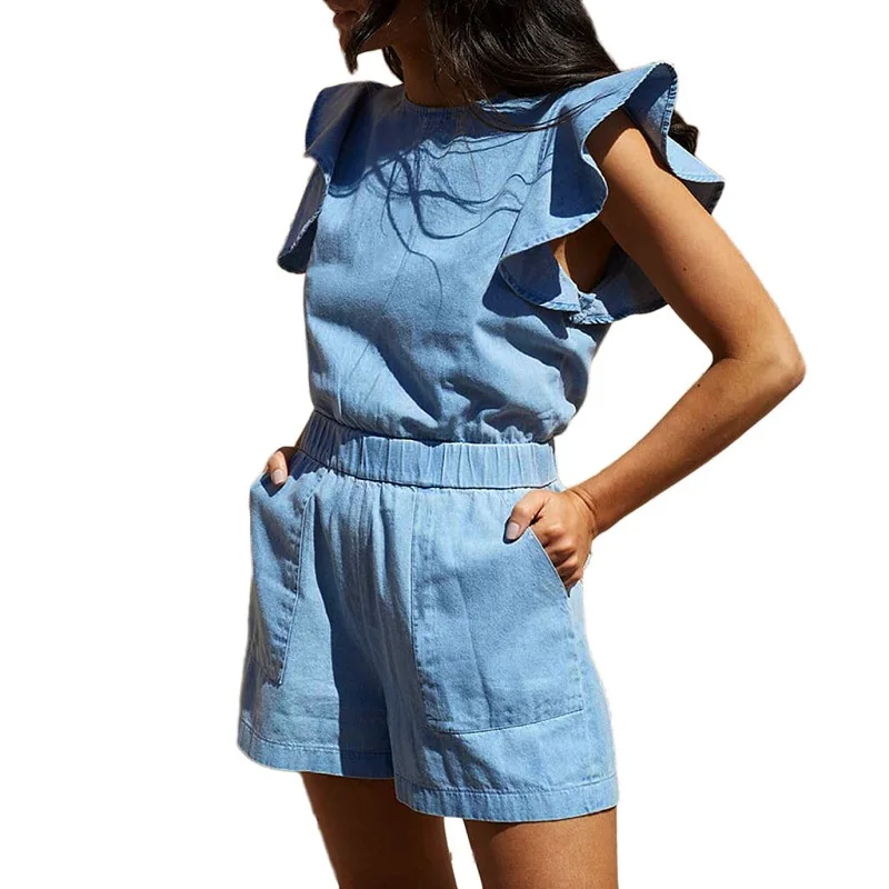 ruffle sleeve playsuit