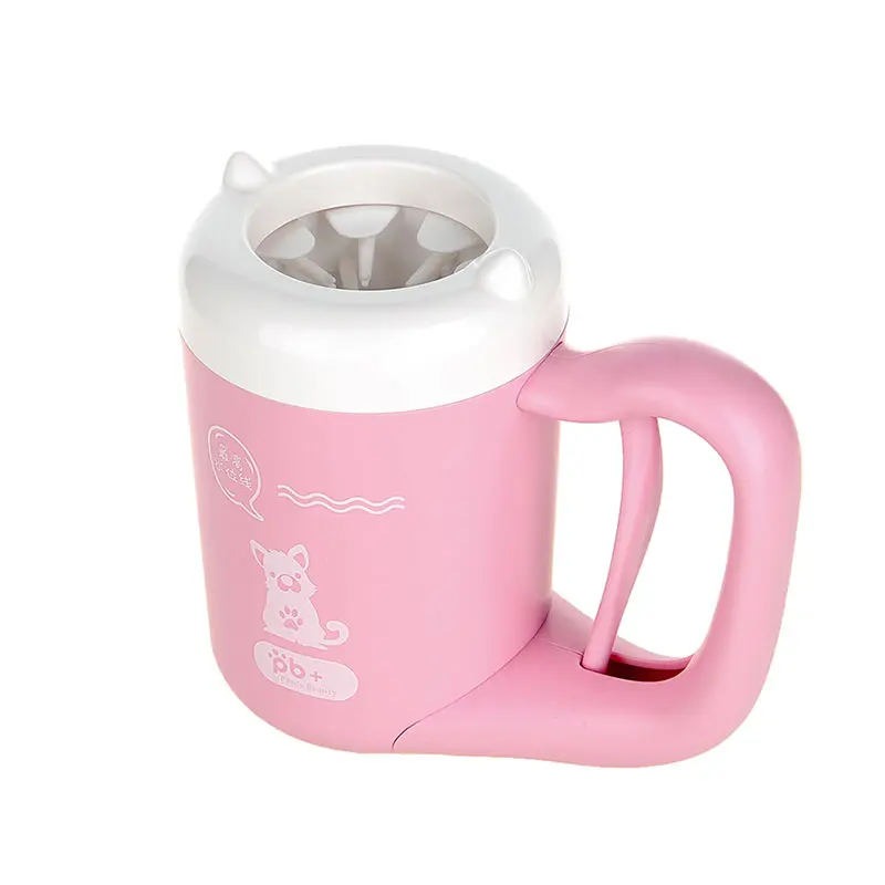 Pink Собака кошка лапой ног чистый силиконовые чашки Pet ног шайба ведро нежный кисть лапы чистой гребень быстрой очистки грязи ПЭТ аксессуары - Цвет: Pink