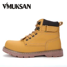 VMUKSAN/Лидер продаж, мужские кожаные ботинки, большие размеры 38-46, зимние мужские ботинки из спилка, новинка, классические мужские кожаные ботинки высокого качества