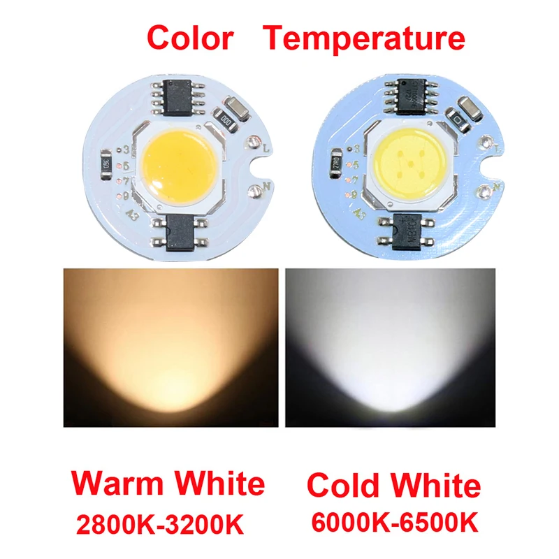 3 Вт 5 Вт 7 Вт 10 Вт 12 Вт AC220V светодиодный чип лампы холодный белый теплый белый светодиодный COB Смарт IC драйвер подходит для DIY Светодиодный прожектор Прожектор