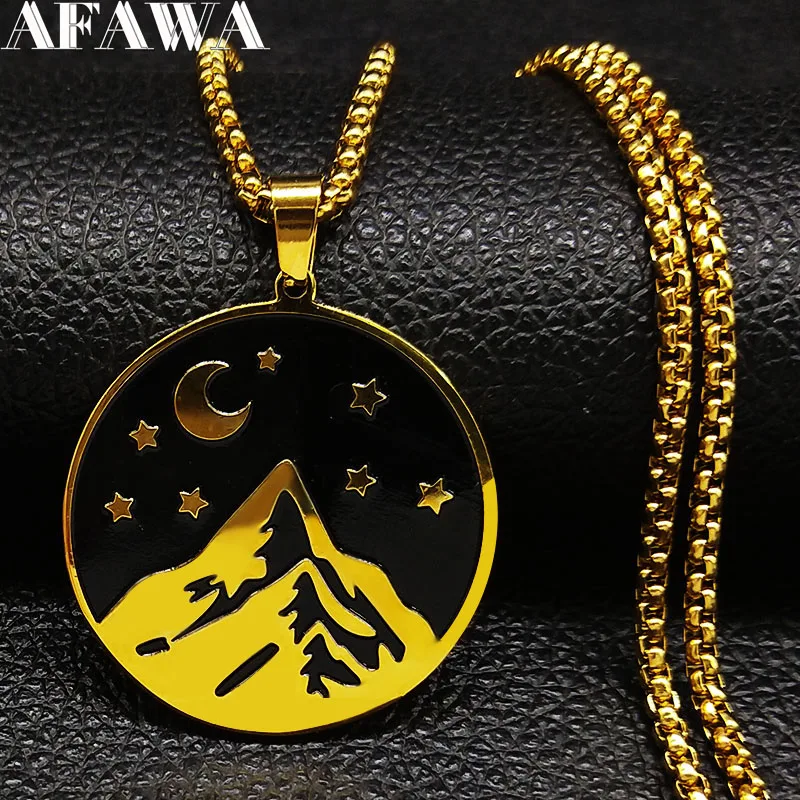 2019 New Fashion Mountain Stainless Steel Necklaces for
