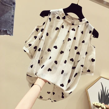 

off shoulder women blouse and shirts polka dot loose long female lady elegant shirts outwear tops