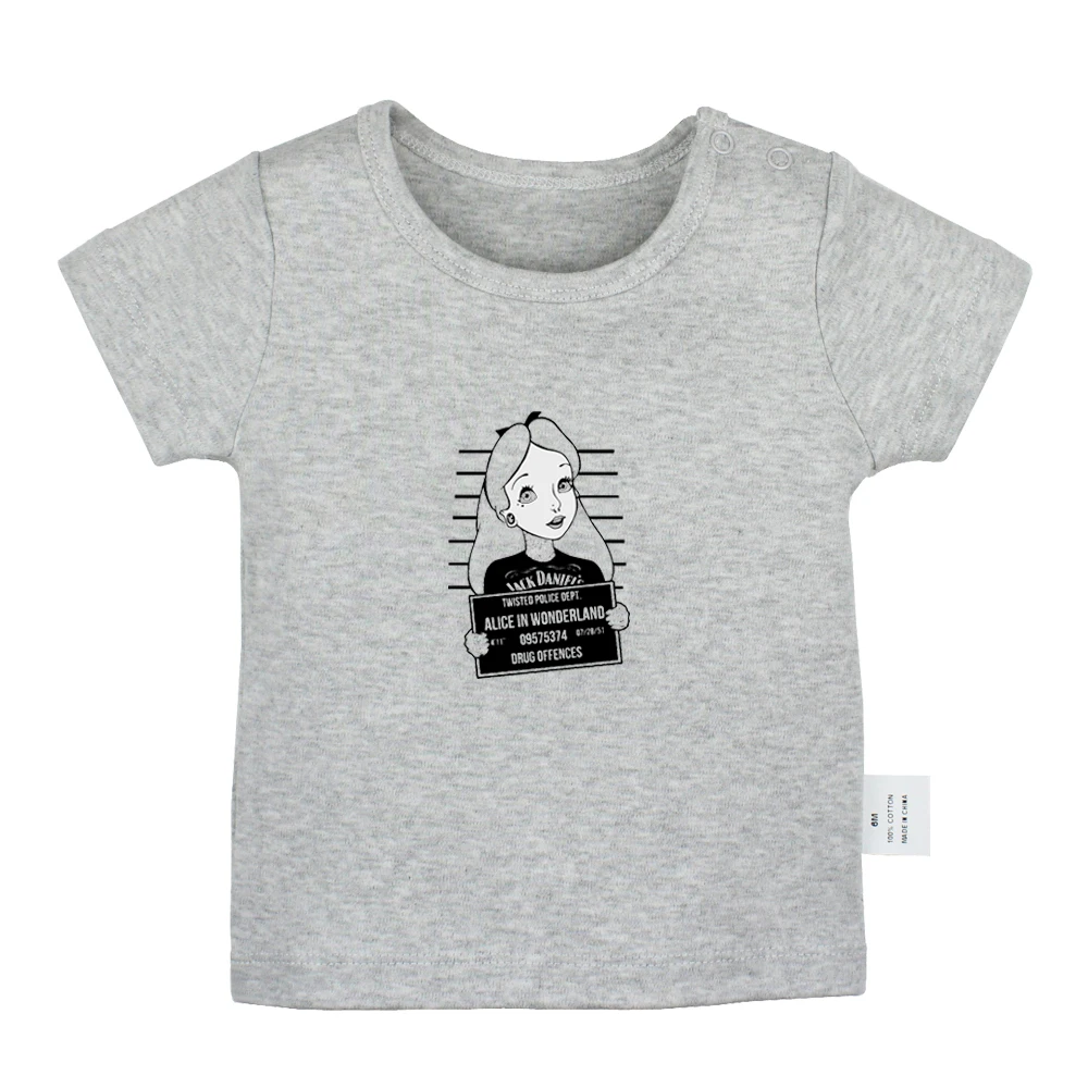 

Punk Cute Princess Alice in Wonderland RAbbit Design Newborn Baby T-shirts Toddler Graphic Solid color Short sleeve Tee Tops