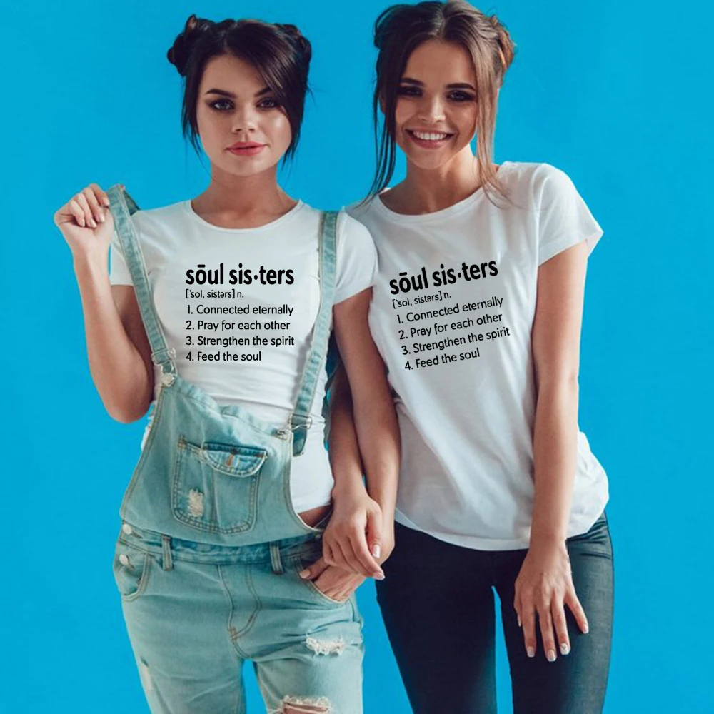 1Pcs Soul Sisters Bff Tee Best Friends 