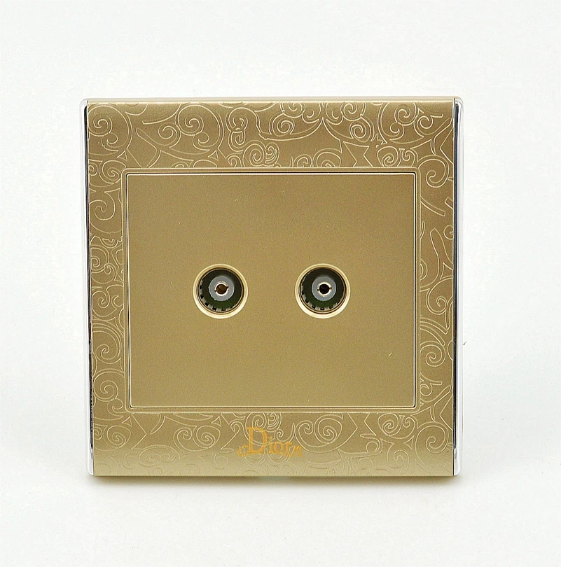 

MK-WS05021 Home Quality Decorative 2 TV Socket Wall Switch, OEM Two Gang Tv Jack Socket