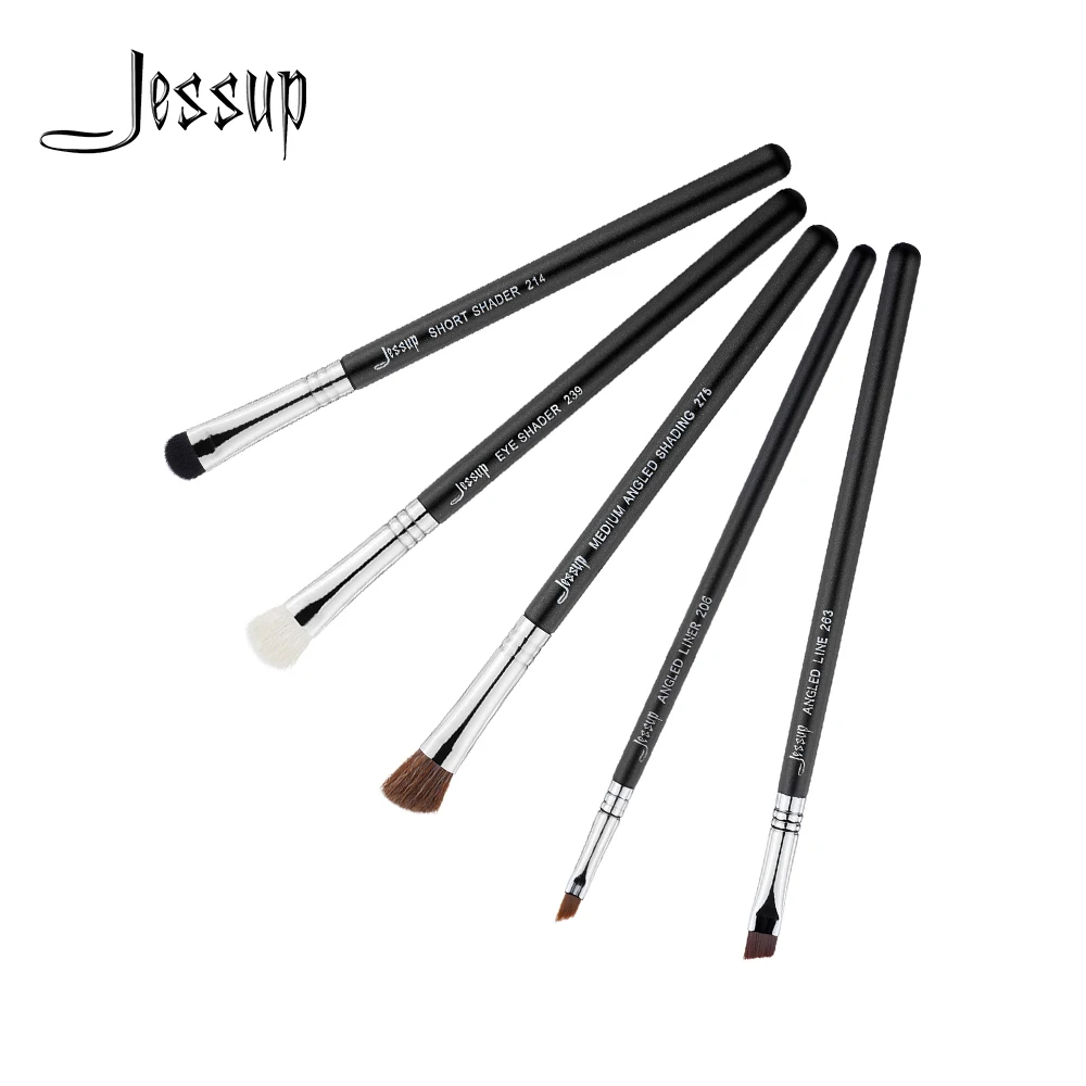 Jessup кисти 5 шт. набор кистей для макияжа maquiagem profissional completa угловой лайнер кисть для теней T302