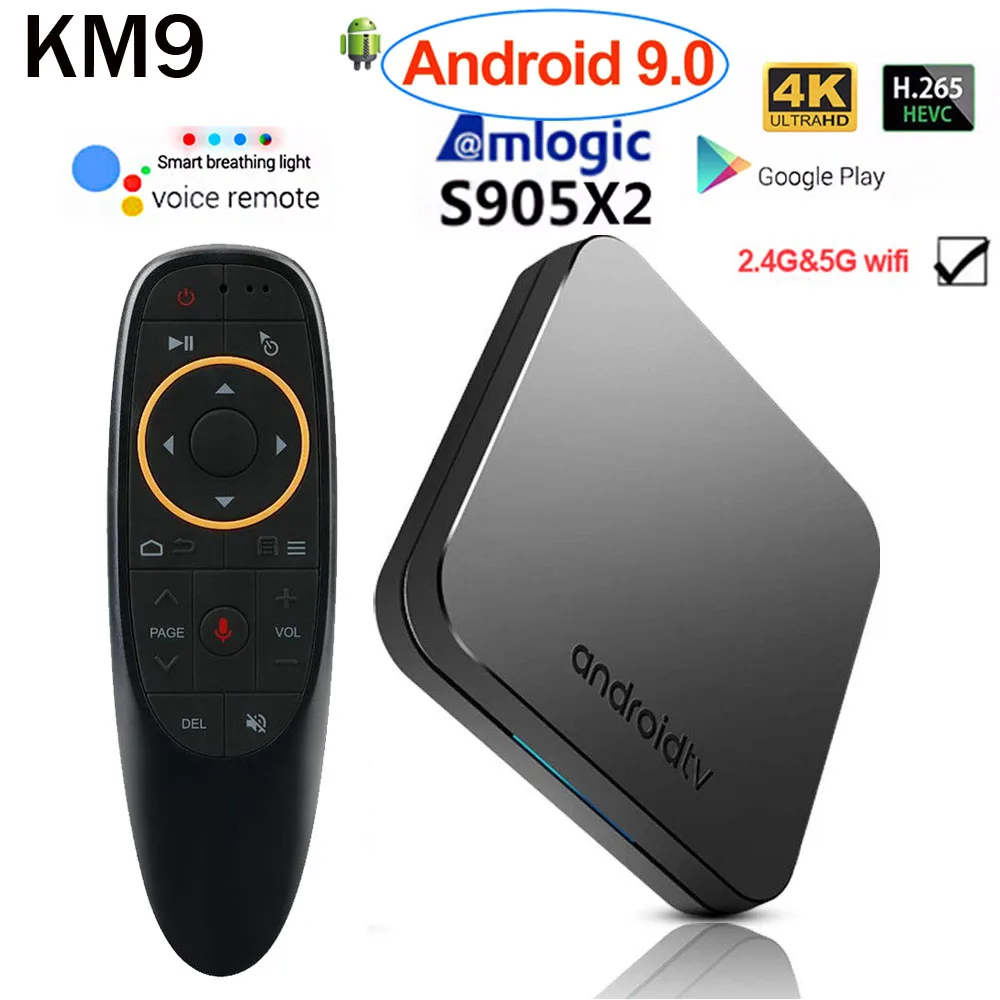 

Android 9.0 TV Box Amlogic S905X2 Quad Core 4GB 64GB 4K Smart TVBox USB 3.0 BT4.1 Media Player Support 2.4G/ 5G Dual WIFI tv BOX