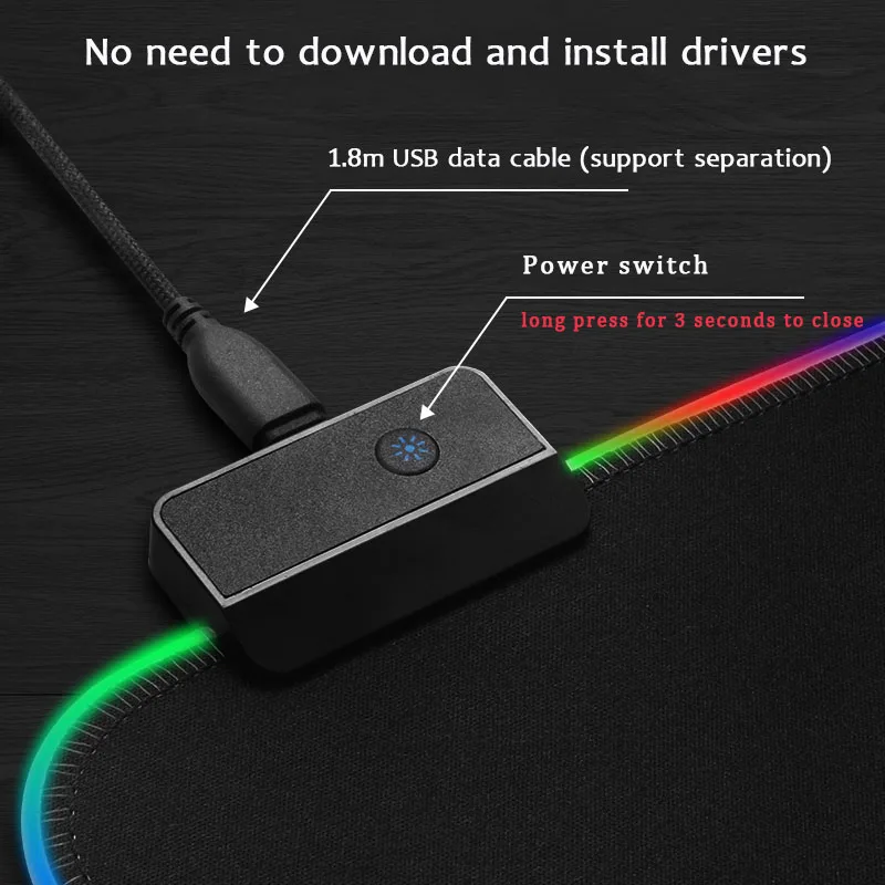 Большой резиновый коврик для компьютерной клавиатуры rgb большой светодиодный