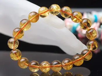 

12mm Natural Citrine Quartz Crystal Round Beads Yellow Bracelets Gemstone Stone Stretch Wealthy Woman ManAAAAAA