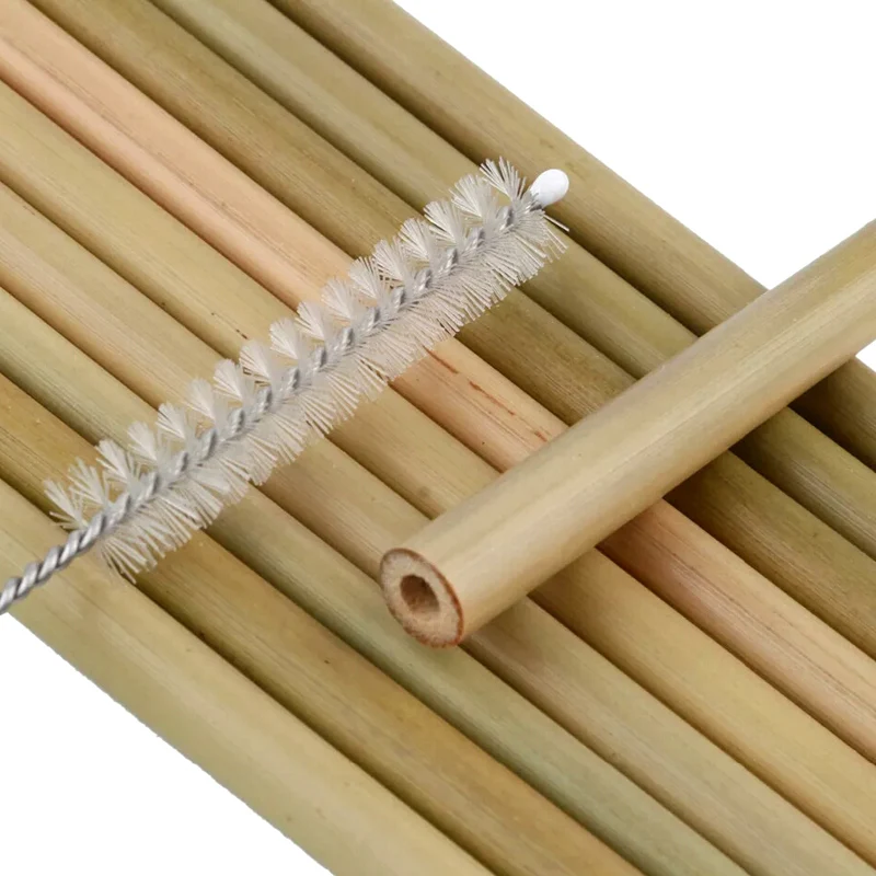 5Pcs Bamboo Straws Reusable Drinking Straw Set with Brush Natural Durable Cocktail Drink Straw Wedding Party Bar Supply Tableware (2)