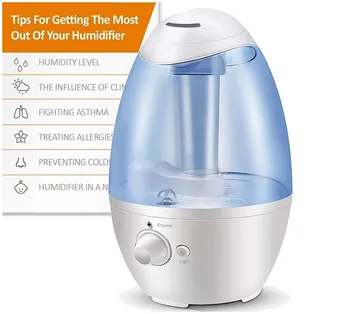 

Ultrasonic Cool Mist Humidifier Air Humidifiers Bedroom Living Room Baby Night Light 3L Water Tank Auto Shut Off and Filter Box