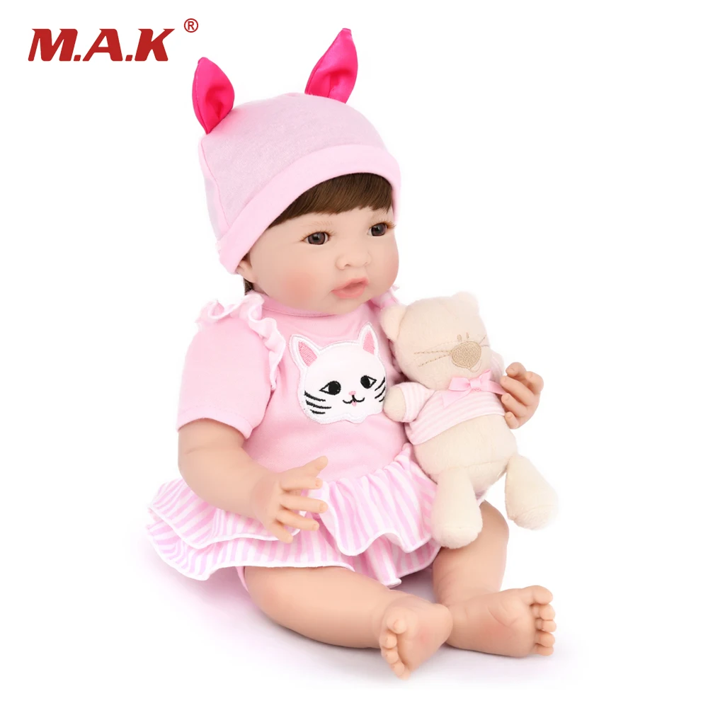

35CM Lovely Vinyl Silicone Soft Reborn Dolls with Clothes Realistic Alive Girls Toys Kids Birthday Gift boneca reborn