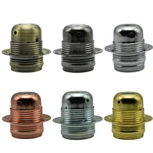 E27 розетка с защитой от повреждений и кольцом 4A 250 V Винтаж Эдисона лампы базы металлический сплав покрытие лампа держатель E27 подвесной светильник розетки 3 шт./лот