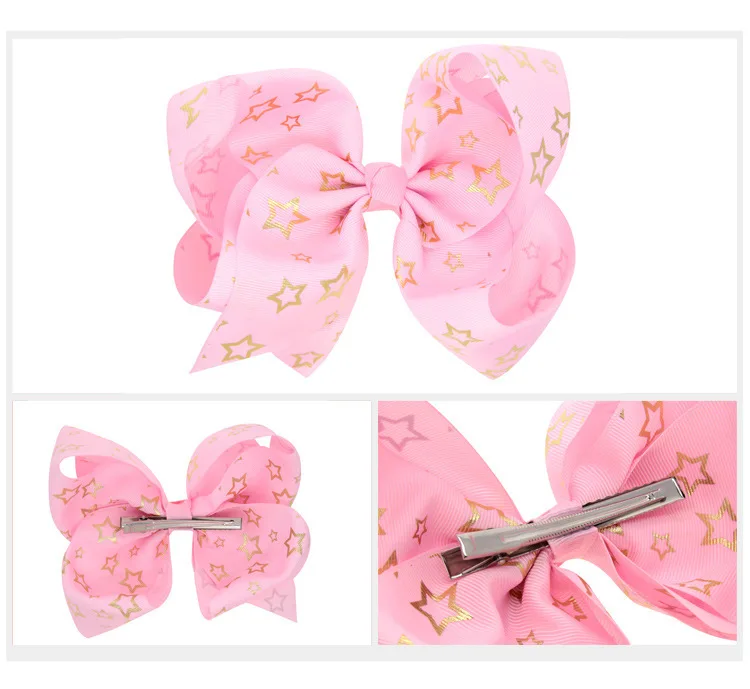 Ruoshui напечатанные звезды банты для волос для девочек, детские заколки для волос, аксессуары для волос, детские заколки для волос, женские Украшения для волос с бантом
