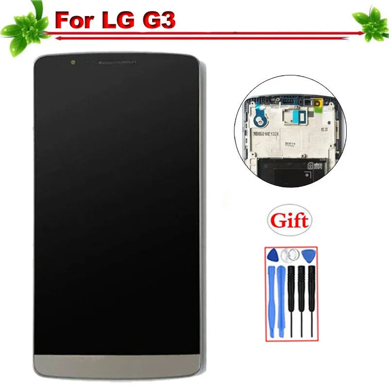 IPS for LG G3 LCD Display With Frame Touch Screen Digitizer Assembly Replacement for LG G3 D850 D851 D855 LCD Display
