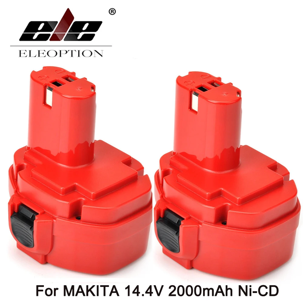 ELEOPTION High Quality 2PCS NEW 14.4V NI CD 2000MAH 2000Mah POWER TOOL BATTERY for MAKITA 14.4