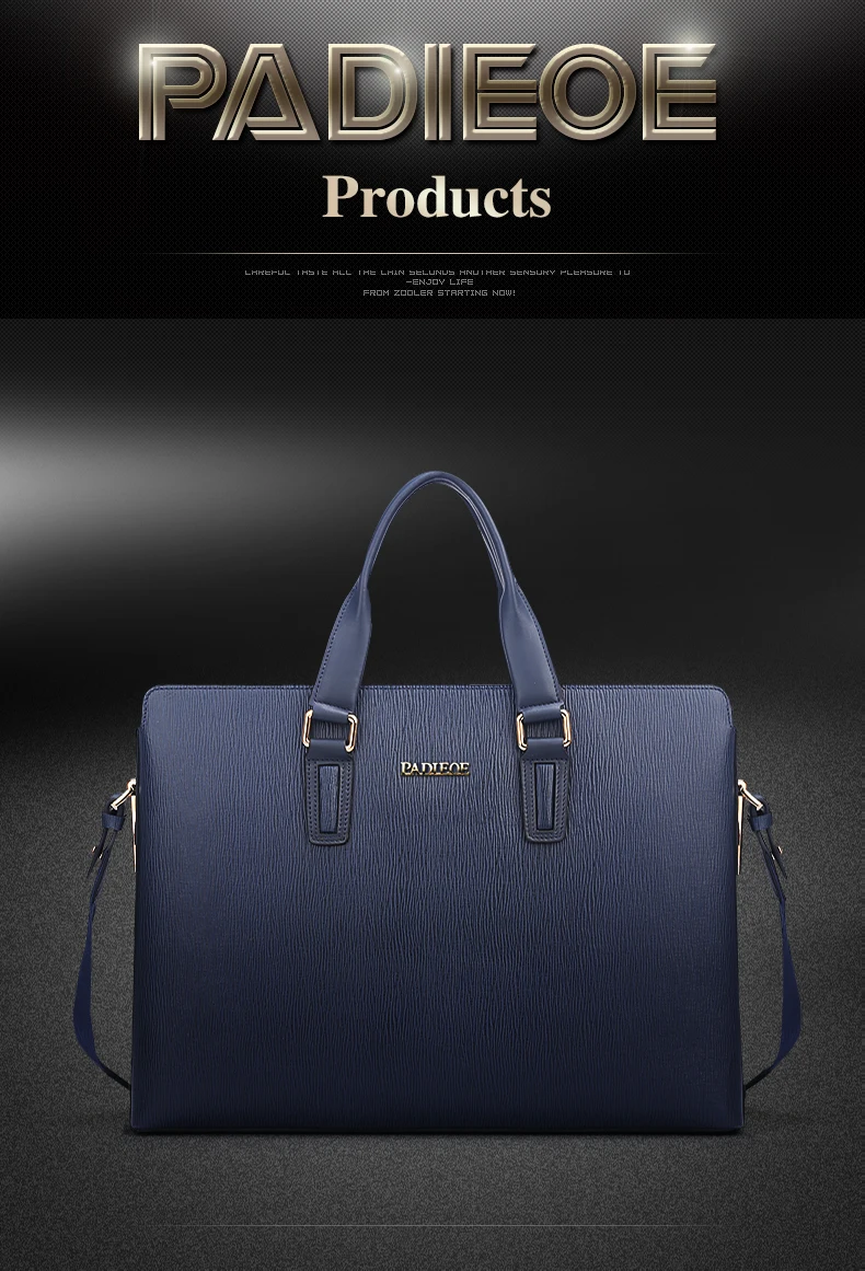 Padieoe роскошный бренд, мужской портфель из натуральной кожи, сумка для ноутбука, модные мужские деловые сумки, повседневная кожаная сумка-мессенджер для мужчин