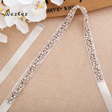 Rose Gold Belt Diamond Flower Belts Bridal Sash Crystal Belt Rhinestone Wedding Belt For Wedding Dresses SD134BRG