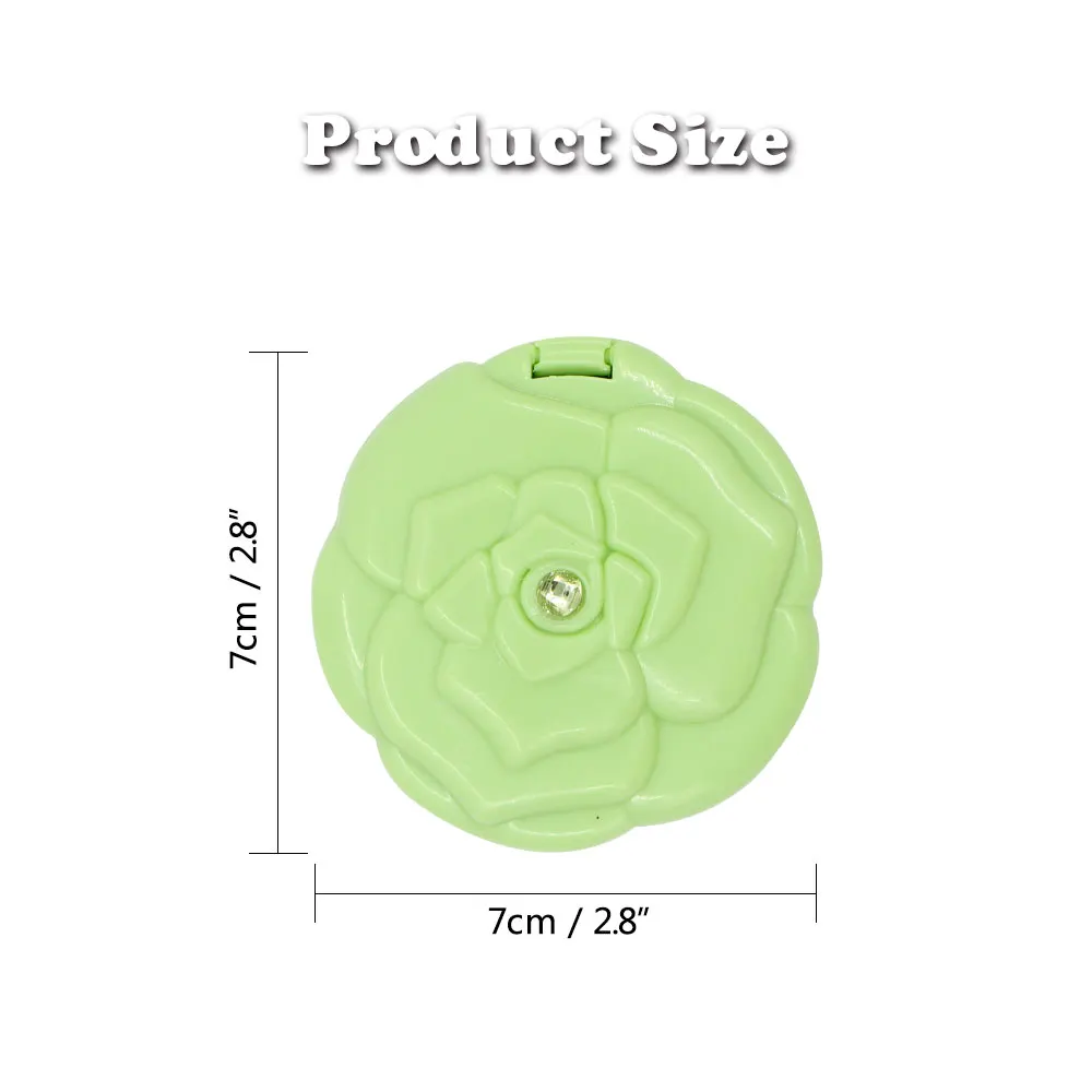 Мини-розовый цветок Форма складывающееся зеркало двухсторонний портативный небольшой макияж компактное зеркало для макияжа