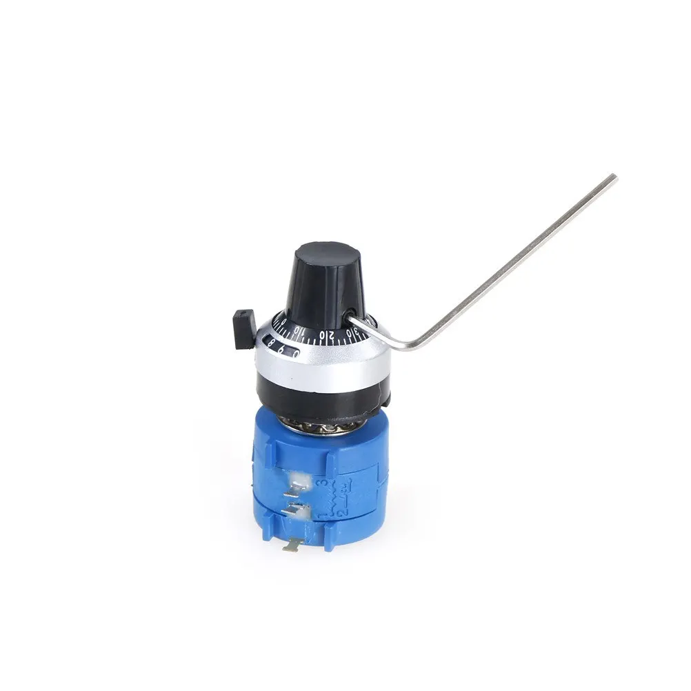 

3590S-2-103L 3590S 10K ohm Precision Multiturn Potentiometer 10 Ring Adjustable Resistor + Turns Counting Dial Rotary Knob 1set