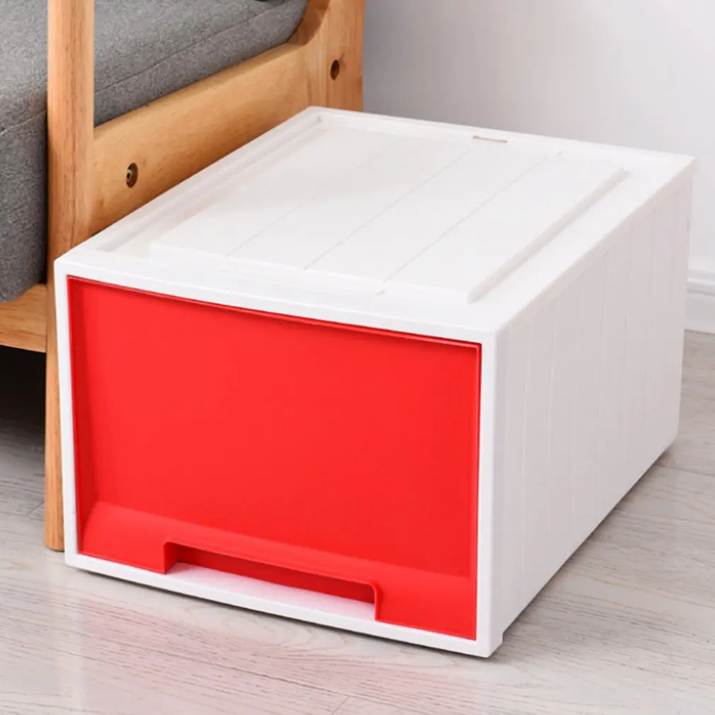 Practical Candy Drawer Desktop Storage Box Transparent Plastic Storage Box Jewelry Organizer Holder Cabinets orange pink