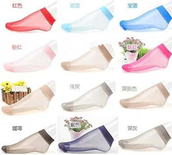 

10PC Fashion Transparent Crystal Nylon Socks Thin Pieces Pairs Elastic Short Sexy Socks Simple Ultra Women Multicolor Ankle High