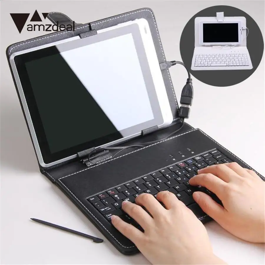 amzdeal 2 color 2017 New 2in1 quality 9.7" Leather For Stand Tablet