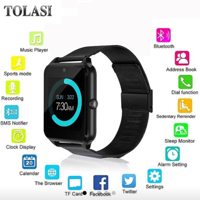 

2018 Hot Women GT08 Smart Watch phone support TF SIM card MP3 0.3MP camera Bluetooth Sync Notifier Clock for apple android OS