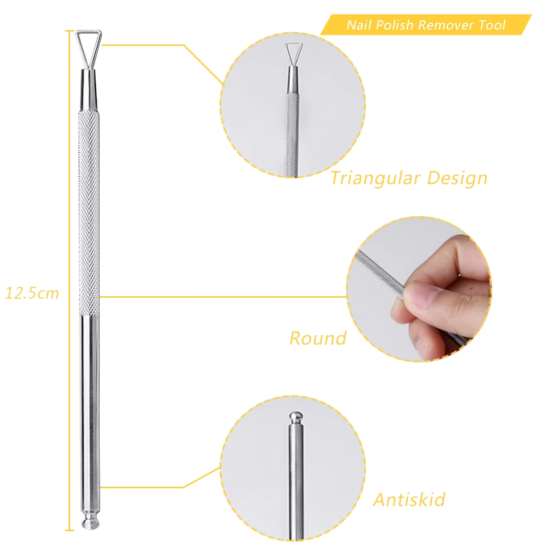 Горячая треугольная головка инструмент для снятия гель-лака с ногтей инструмент из нержавеющей стали палочка стержень кутикулы толкатель лак очиститель дизайн ногтей Уход Инструмент
