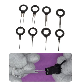 

8 pcs Auto Car Plug Circuit Board Wire Harness Terminal Extraction Pick Connector Crimp Pin Back Needle Remove Tool Set