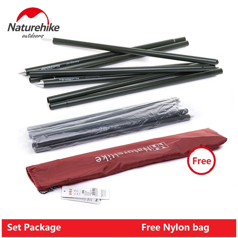 Online 2 juegos paquete Naturehike tienda de fábrica Camping toldo Polo aleación de aluminio toldo barra postes de tienda