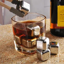 Нержавеющая кубики льда ведро бар камень для охлаждения виски Вино Виски для сохранения пива холодным Горячая